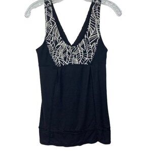 LULULEMON Women Palm "Hustle & Bustle" Tank Top Size 4 Black / White